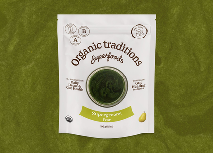 Organic Traditions - Supergreens, Pear | 100 g