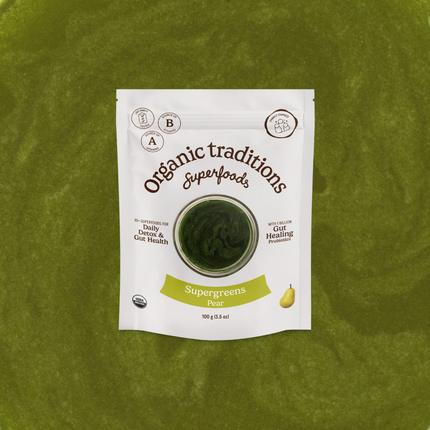 Organic Traditions - Supergreens, Pear | 100 g