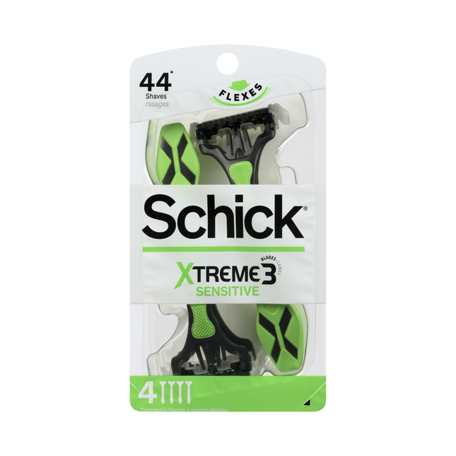 Schick - Xtreme Sensitive 3 lames | 4 rasoirs jetables