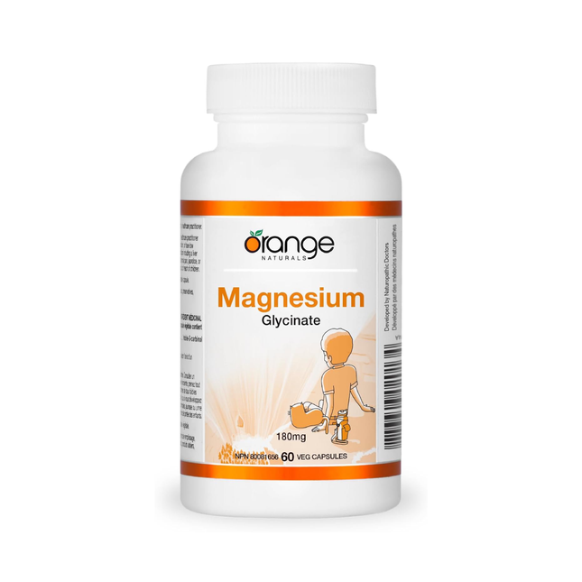 Orange Naturals - Glycinate de magnésium 180 mg | 60 gélules
