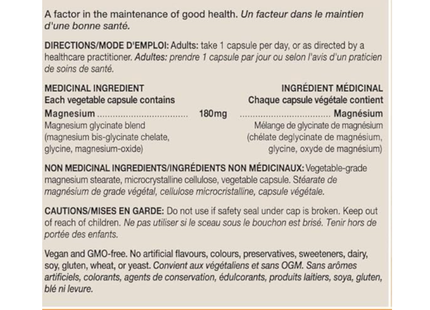 Orange Naturals - Glycinate de magnésium 180 mg | 60 gélules
