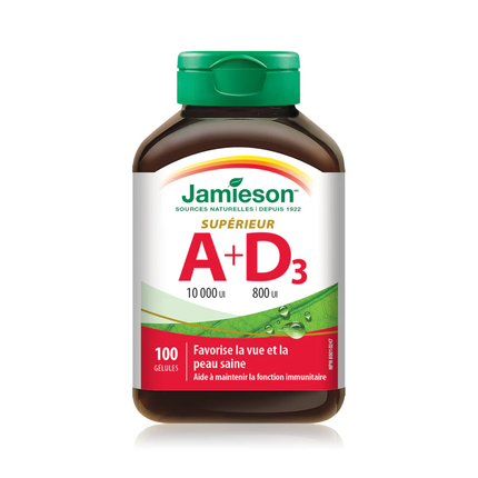 Jamieson - Vitamin A 10,000 IU + D3 800 IU | 100 Softgels