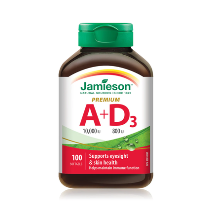 Jamieson - Vitamin A 10,000 IU + D3 800 IU | 100 Softgels