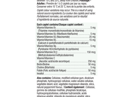 Jamieson - Vitamin B Complex with C 250 mg | 100 Tablets