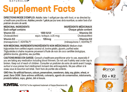 Orange Naturals - Vitamine D3 Noix de coco | 90 gélules