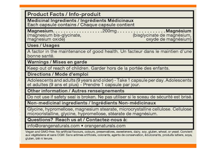 Orange Naturals - Magnesium Glycinate | 90 Capsules