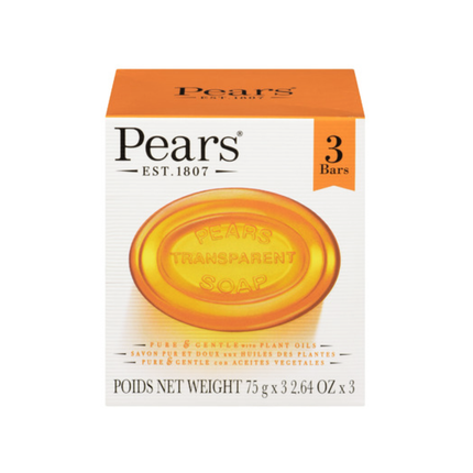 Poires - Barre de savon transparente pure et douce aux huiles végétales | 3 barres