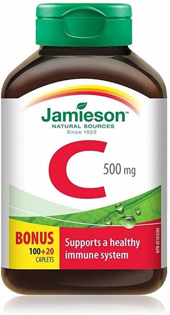 Vitamine C Jamieson, 500 mg | 100 + 20 comprimés