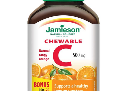 Jamieson - Chewable Vitamin C 500 mg - Natural Tangy Orange | 120 Tablets