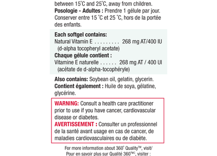 Jamieson - Vitamine E 400 UI | 120 capsules