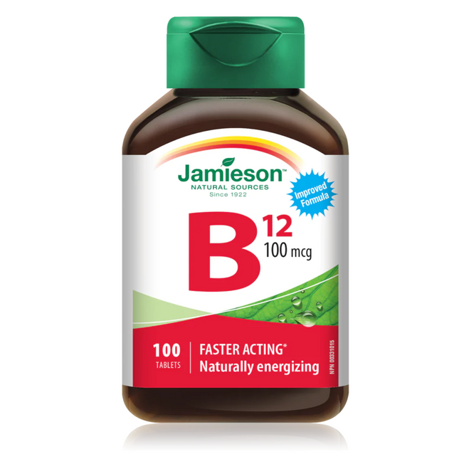 Jamieson - Vitamine B12 100mcg | 100 comprimés