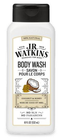 JR Watkins - Gel douche - Parfum noix de coco et miel | 532 ml 