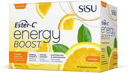 Sisu - Ester-C Energy Boost - Vitamin Drink Mix - Orange Flavour | 8 g x 30 Packets*