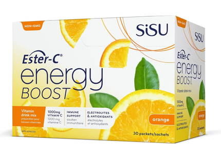 Sisu - Ester-C Energy Boost - Vitamin Drink Mix - Orange Flavour | 8 g x 30 Packets*