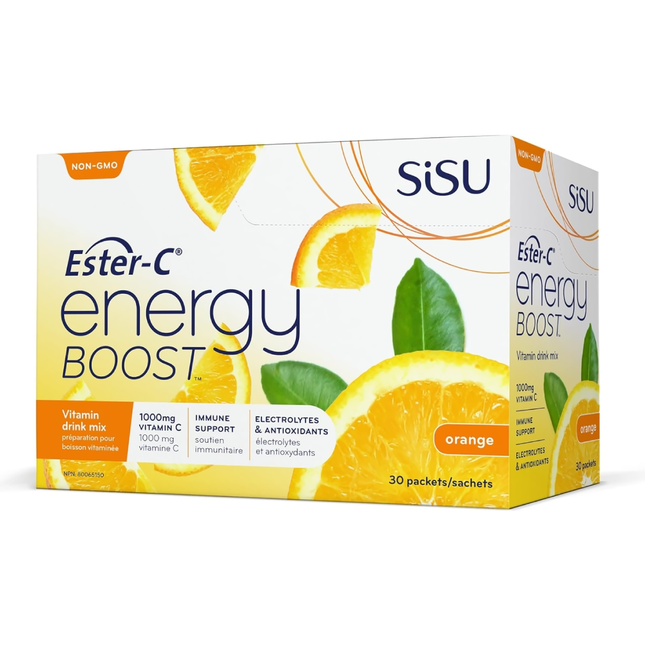 Sisu - Ester-C Energy Boost - Vitamin Drink Mix - Orange Flavour | 8 g x 30 Packets*