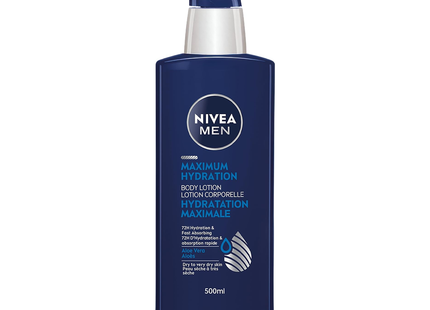 Nivea Men - Maximum 72H Hydration Body Lotion, with Aloe Vera | 500 mL