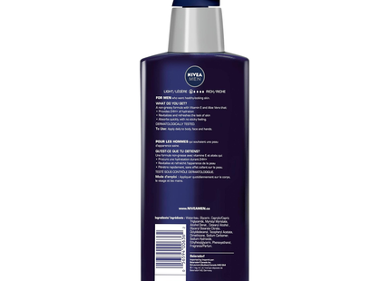 Nivea Men - Maximum 72H Hydration Body Lotion, with Aloe Vera | 500 mL