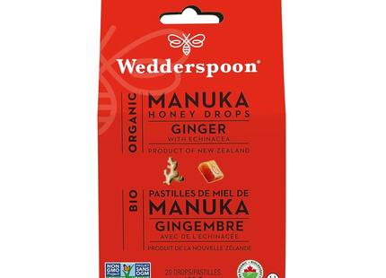 Wedderspoon - Gouttes de miel de Manuka bio, gingembre et échinacée | 120 g