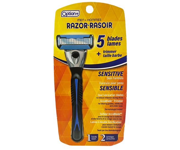 Studio Selection 5ct Razor Option+ Razor 5 Blades, Sensitive Skin Formula | 2 Cartridges + 1 Razo ...
