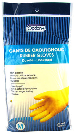 Option + - Rubber Gloves - Cotton flocklined - Medium | 1 Pair