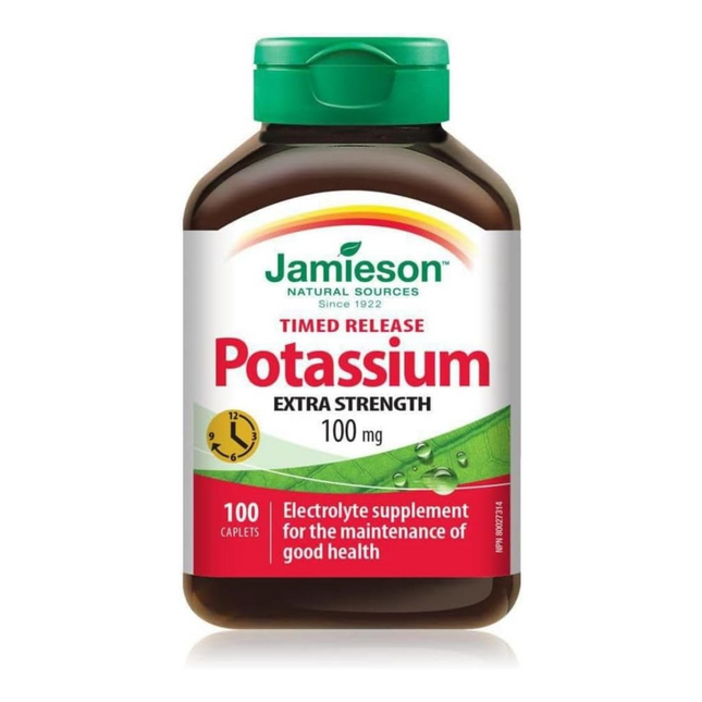 Jamieson - Potassium extra fort à libération prolongée 100 mg | 100 comprimés