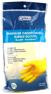 Option + - Rubber Gloves - Cotton flocklined - Large | 1 Pair