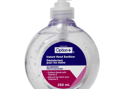 Option+ Instant Hand Sanitizer, Wildberries Scent | 250 mL