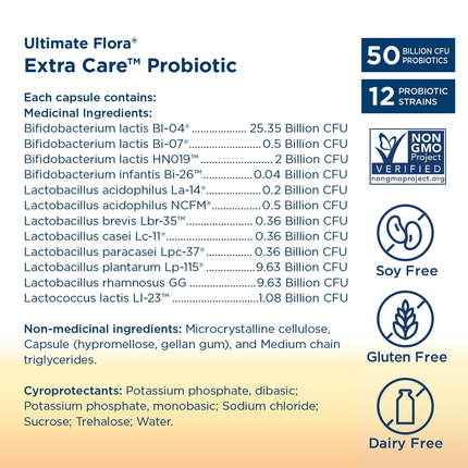 RenewLife - Probiotique Ultimate Flora Extra Care 50 milliards | 30 capsules végétariennes