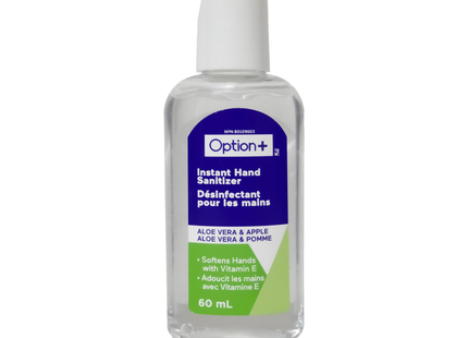 Option+ Instant Hand Sanitizer - Aloe Vera & Apple | 60 mL