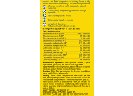 Renew Life - Ultimate Flora Soins quotidiens 30 milliards | 30 capsules