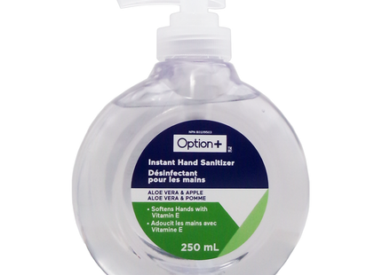 Option+ Instant Hand Sanitizer, Aloe Vera & Apple Scent | 250 mL