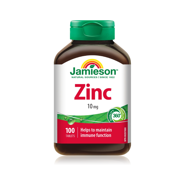 Jamieson - Gluconate de zinc 10 mg | 100 comprimés