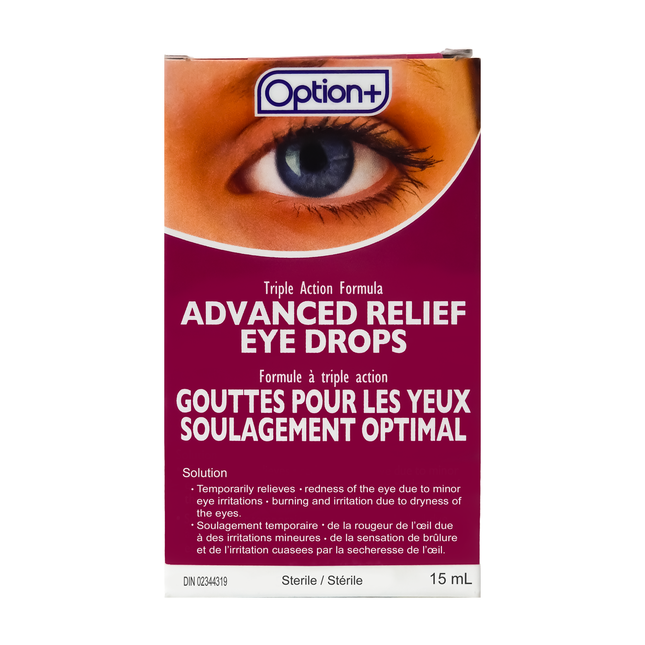 Option+ - Advanced Relief Eye Drops - Triple Action Formula | 15 mL