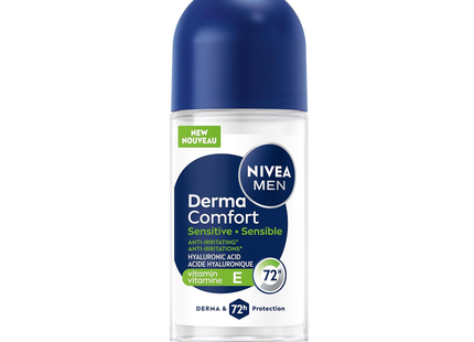 Nivea Men - Derma Comfort Sensitive 72H Antiperspirant with Hyaluronic Acid & Vitamin E | 50 mL