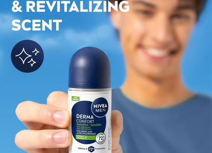 Nivea Men - Derma Comfort Sensitive 72H Antiperspirant with Hyaluronic Acid & Vitamin E | 50 mL