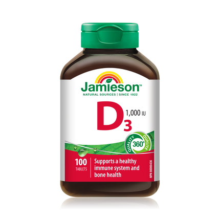 Jamieson-Vitamine D3, 1000 UI | 100 comprimés