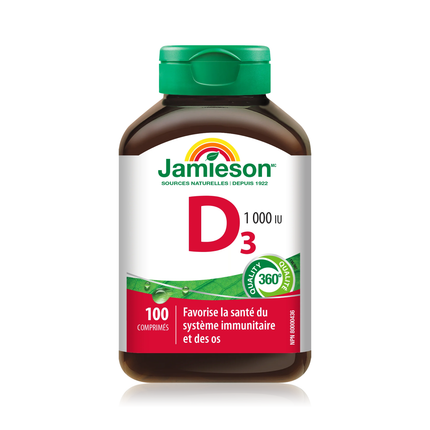 Jamieson-Vitamine D3, 1000 UI | 100 comprimés