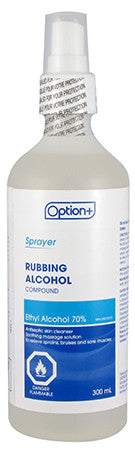 Spray composé d'alcool à friction Option+ - Alcool éthylique 70 % | 300 ml