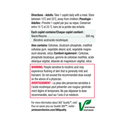 Jamieson - Niacin 500 mg | 100 Caplets