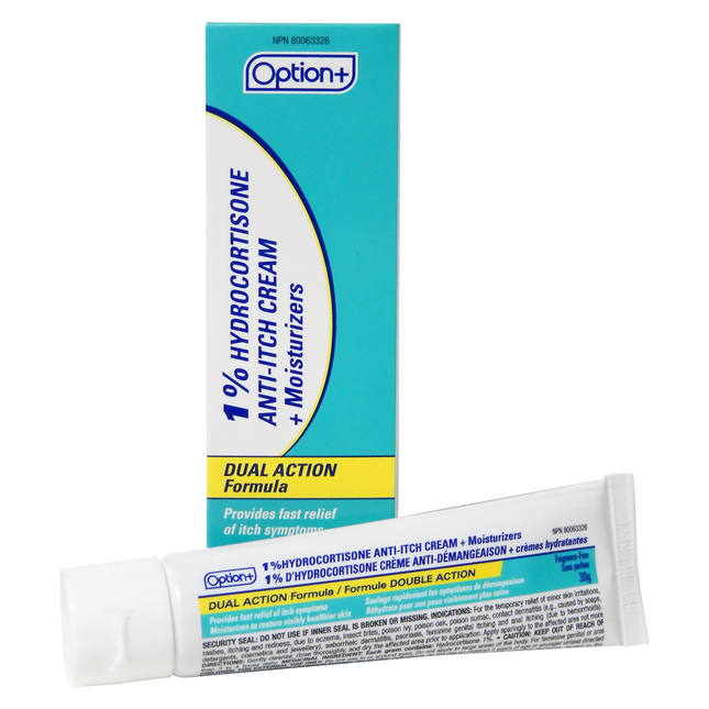 Option+ - Hydrocortisone 1% Anti-Itch Cream with Moisturizer | 30 g
