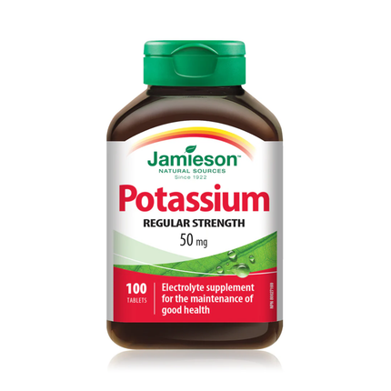 Jamieson - Potassium à concentration régulière 50 mg | 100 comprimés