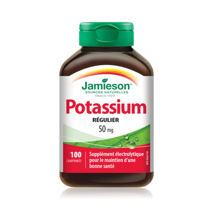 Jamieson - Potassium à concentration régulière 50 mg | 100 comprimés
