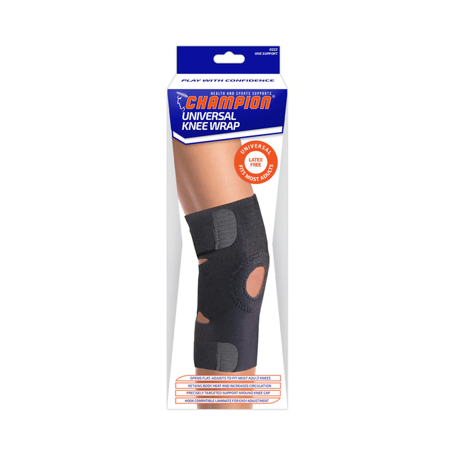 Champion - Universal Knee Wrap, Black | One Size