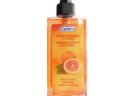 Option+ Savon revigorant pour les mains à l'orange Sanguinelli et au fenouil | 300 ml