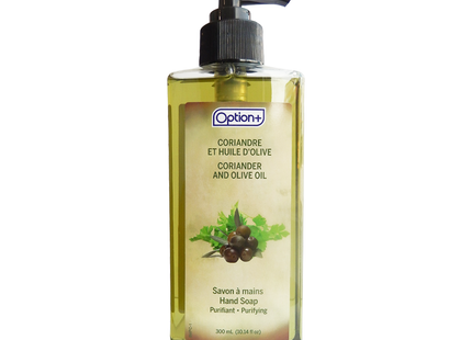 Option+ Savon purifiant pour les mains à la coriandre et à l'huile d'olive | 300 ml