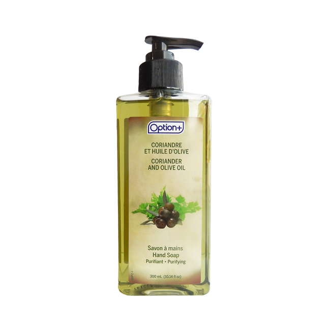 Option+ Savon purifiant pour les mains à la coriandre et à l'huile d'olive | 300 ml