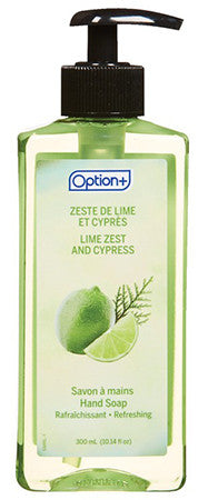Option+ Savon rafraîchissant pour les mains au zeste de lime et au cyprès | 300 ml