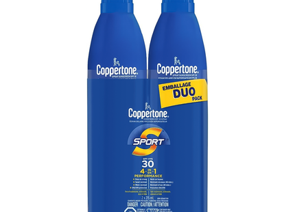 Coppertone - Écran Solaire Sport en Vaporisateur - FPS 30 | 2 x 215 mL