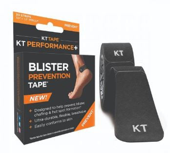 KT Tape Performance+ Blister Prevention Tape - Black | 30 Pre-Cut Strips