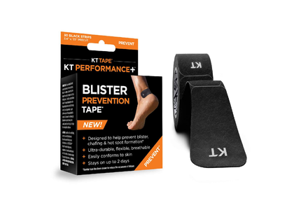 KT Tape Performance+ Blister Prevention Tape - Black | 30 Pre-Cut Strips